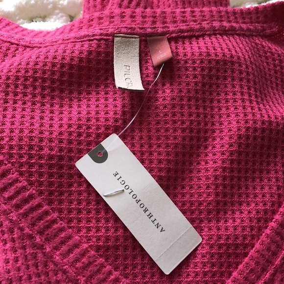 Anthropology PILCRO, raspberry/frame, flowy, sleeve pullover sweater. Large. NWT - Picture 10 of 10